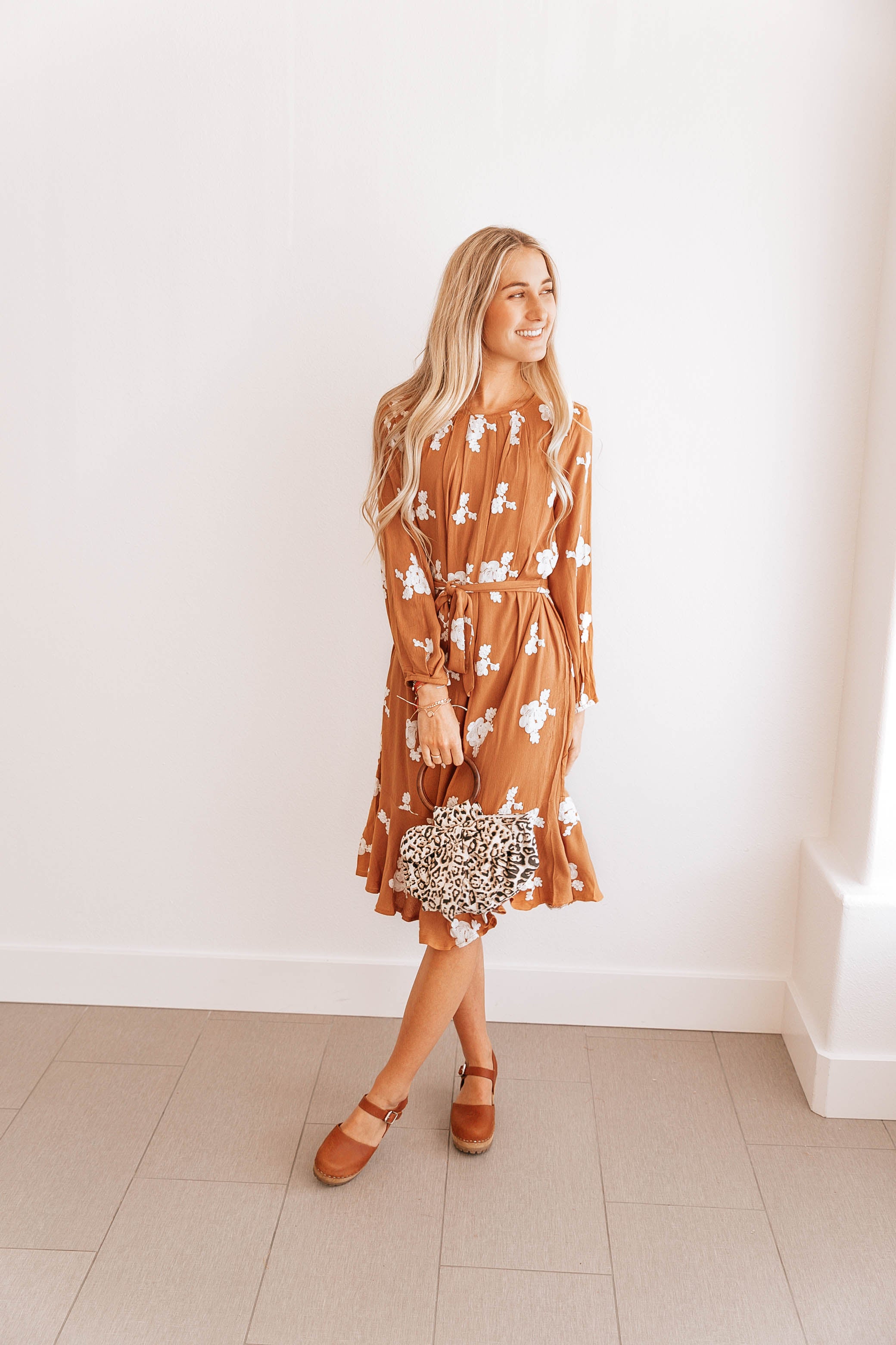 Floral Tie-Waist A-Line Dress