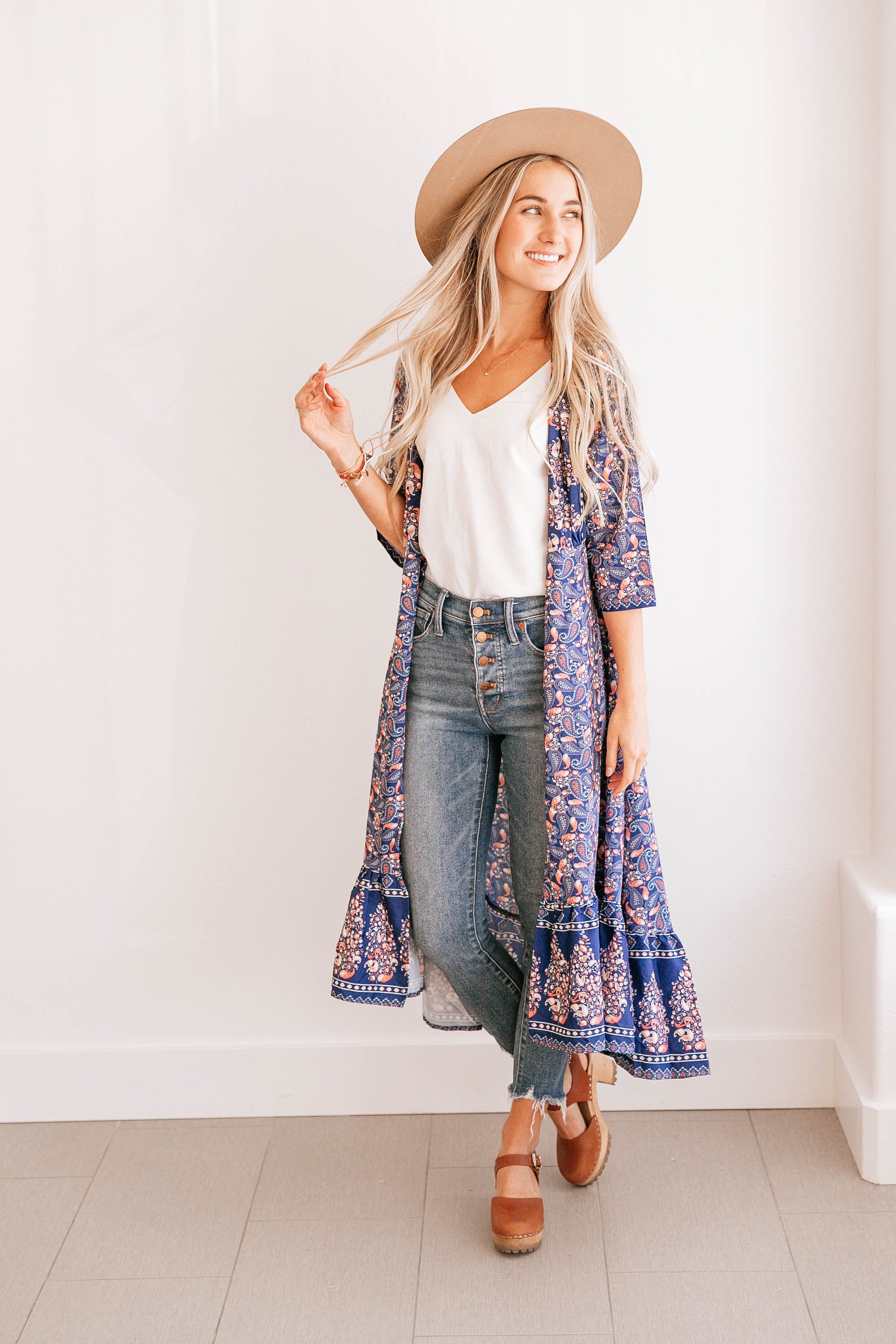 Ruffle-Hem Wrap Dress