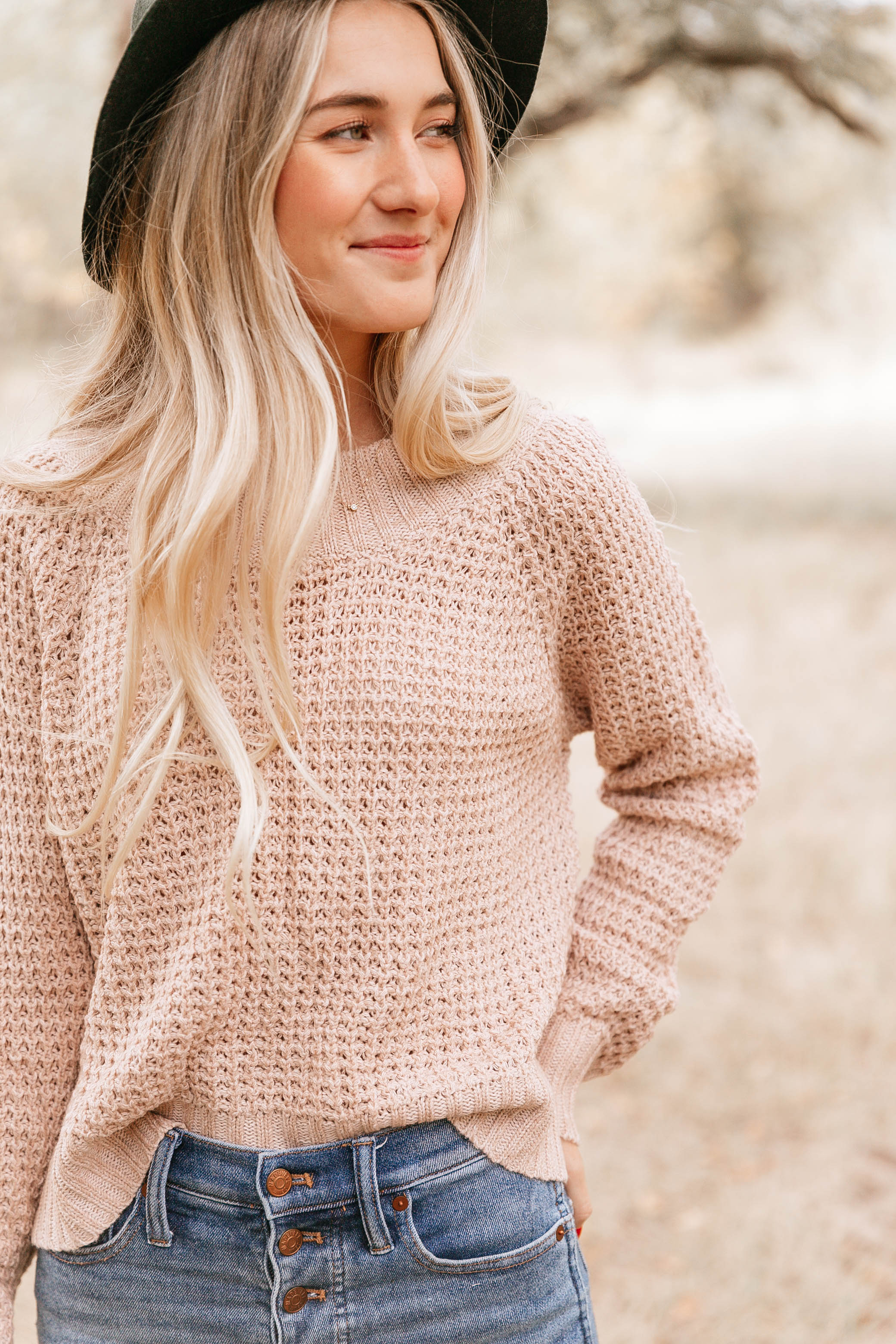 Pale Blush Crewneck Sweater
