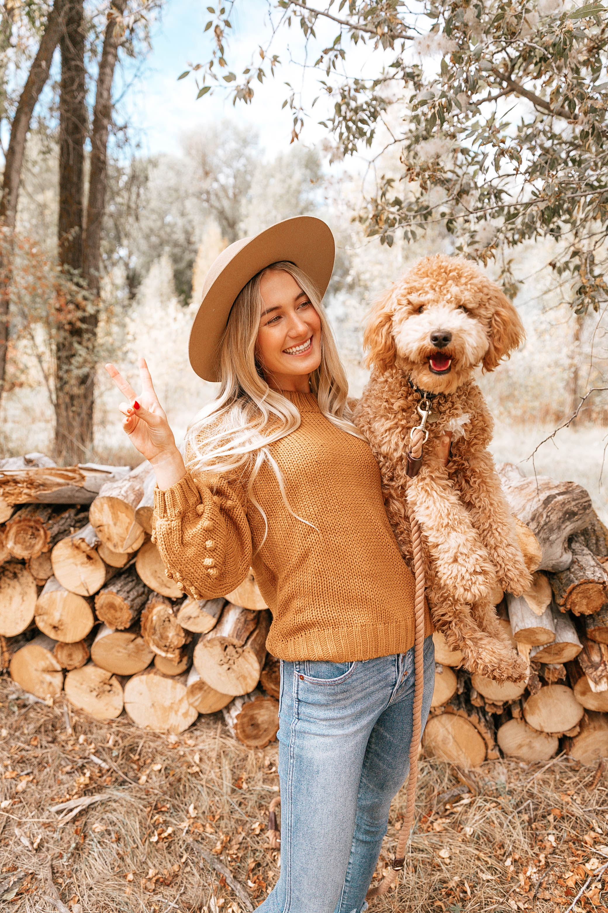 Camel Pom-Pom Sweater
