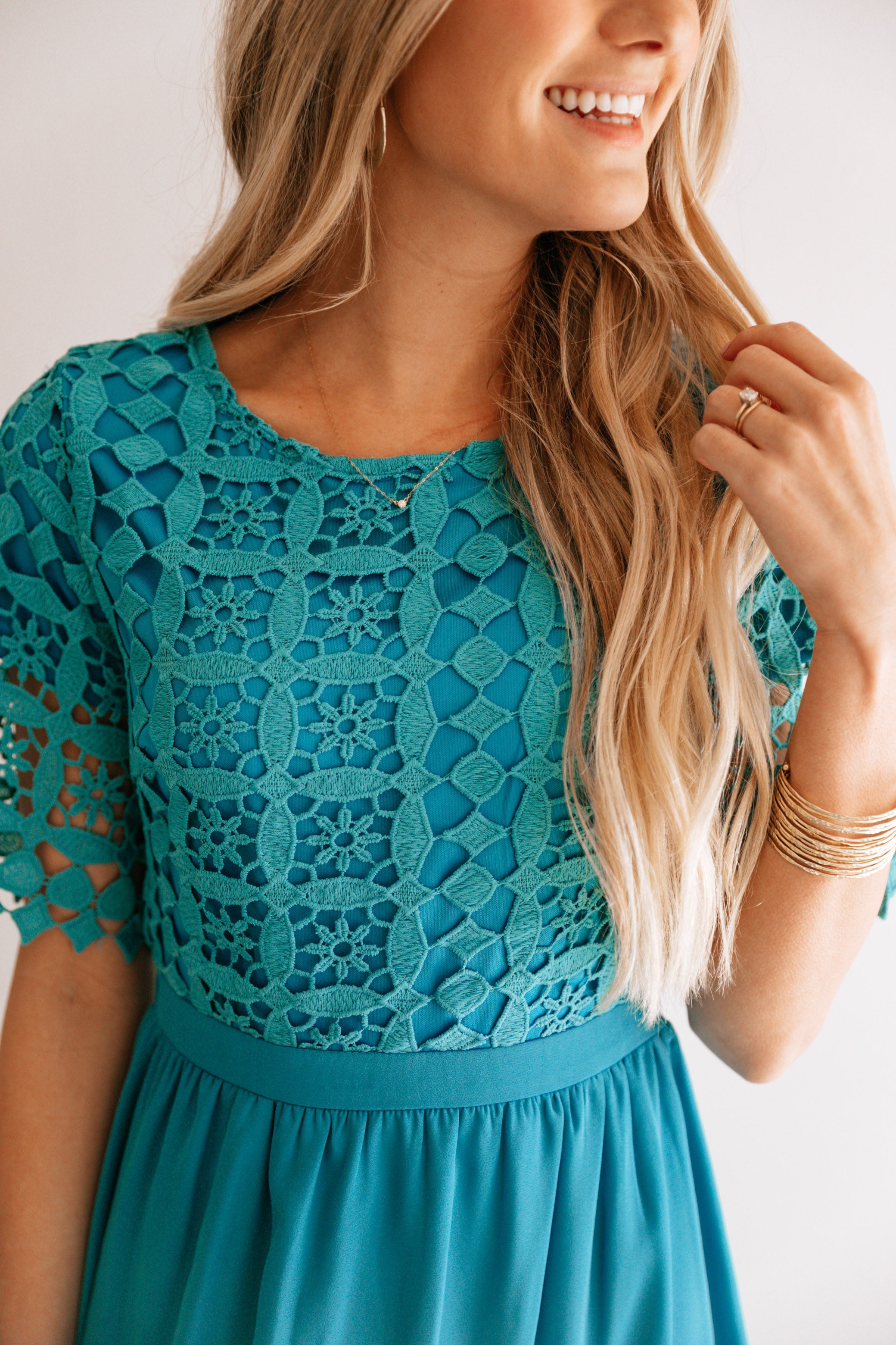 AQUA LACE DRESS