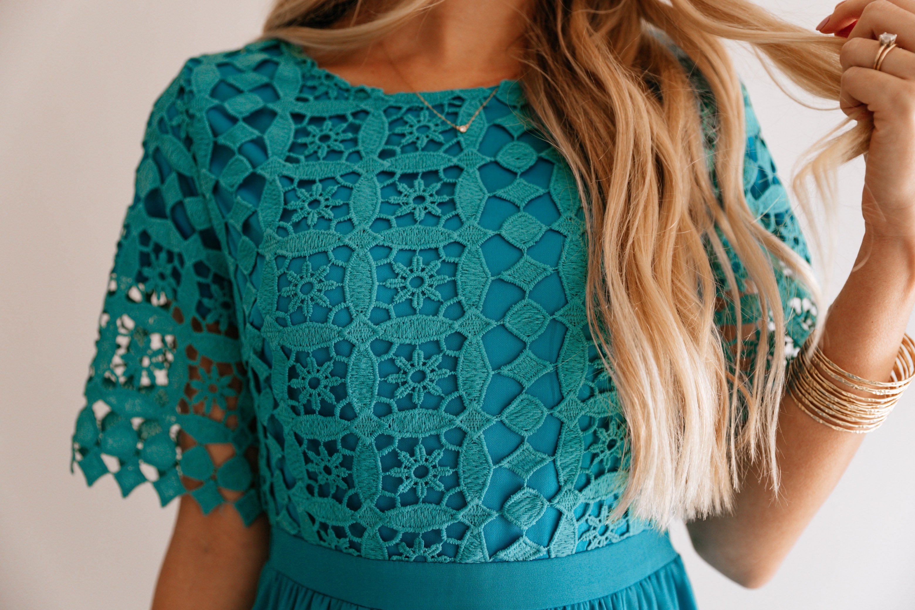 AQUA LACE DRESS