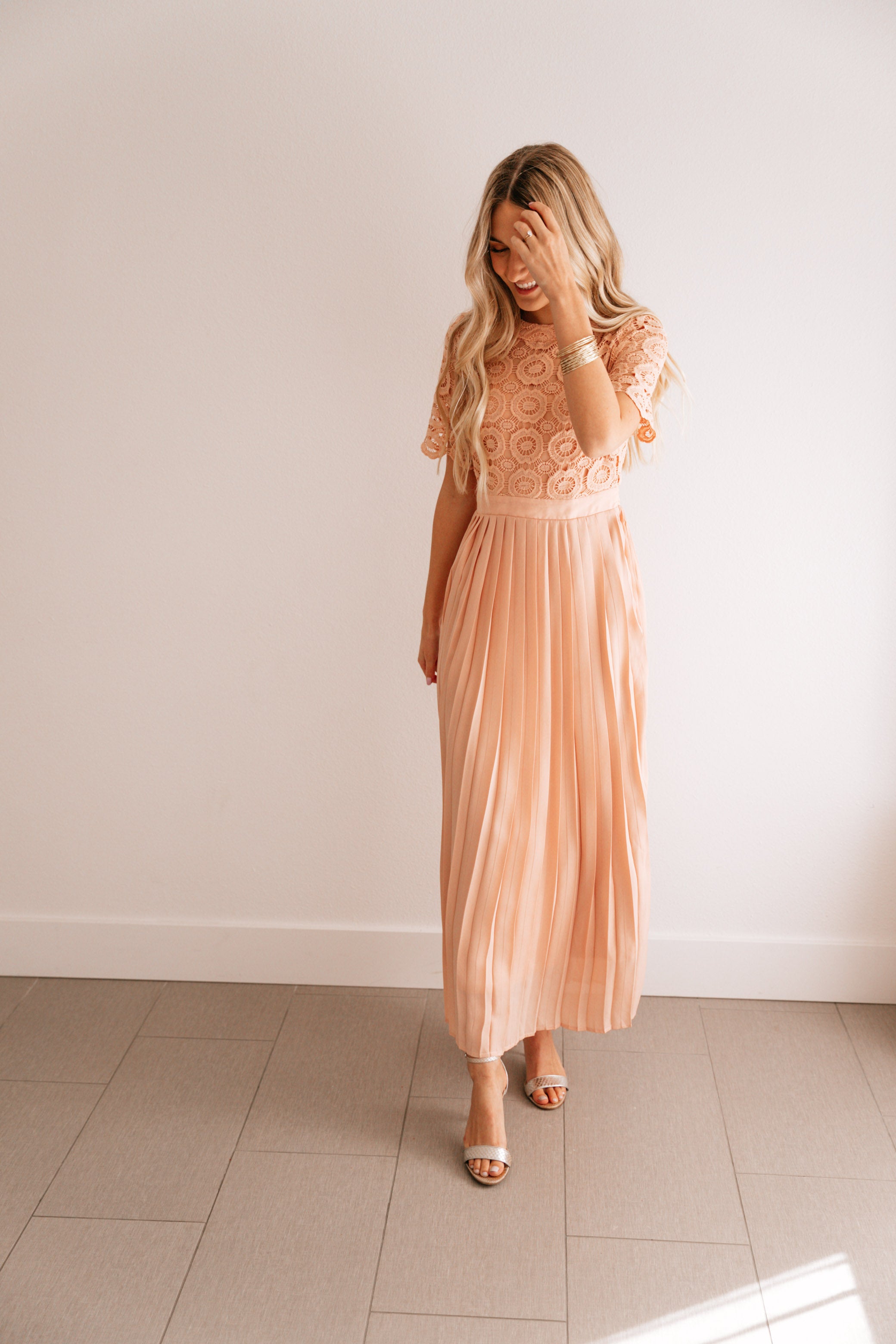 BLUSH LACE DRESS