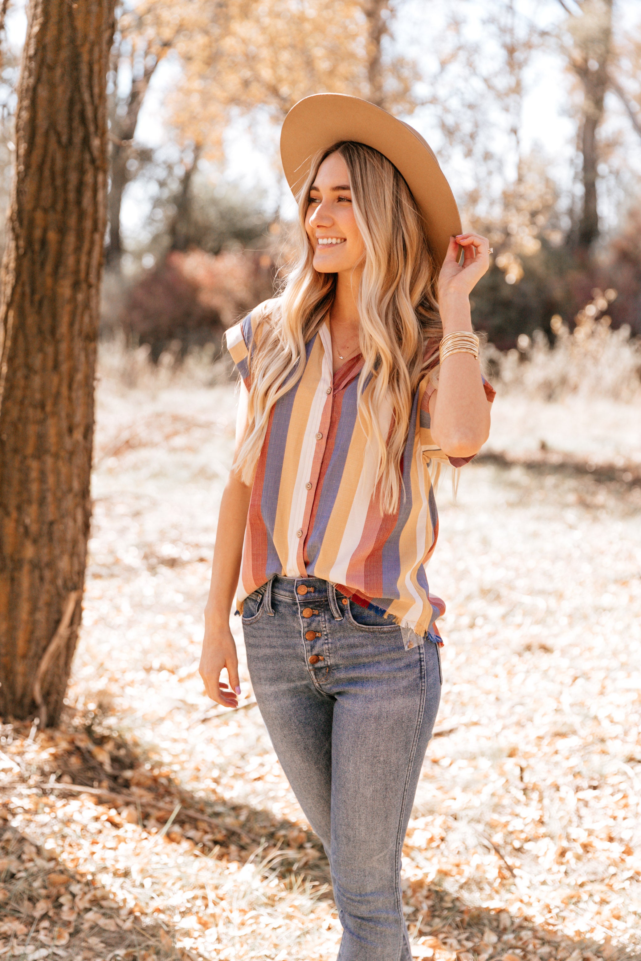 All You Need is Stripes Button Up