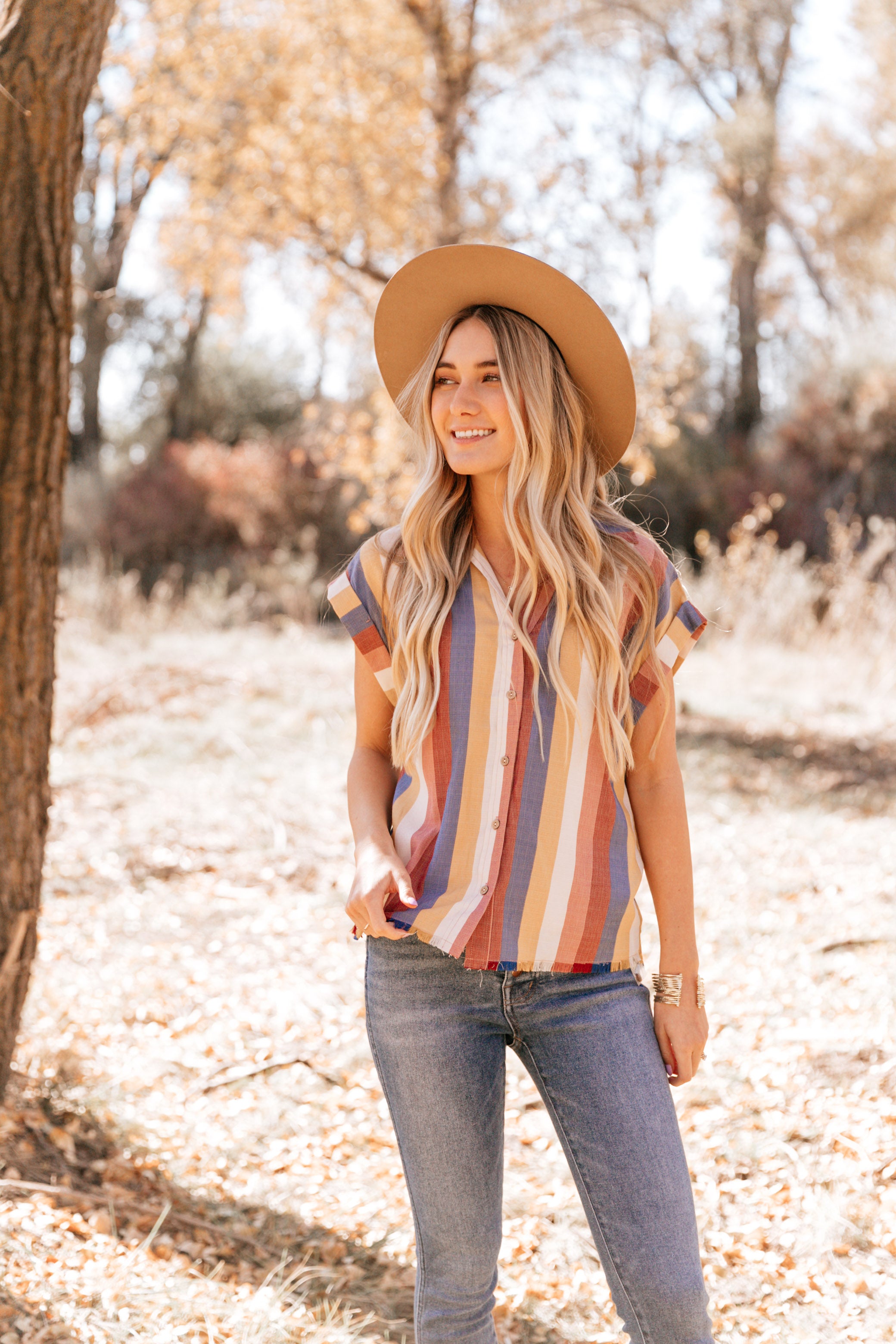 All You Need is Stripes Button Up