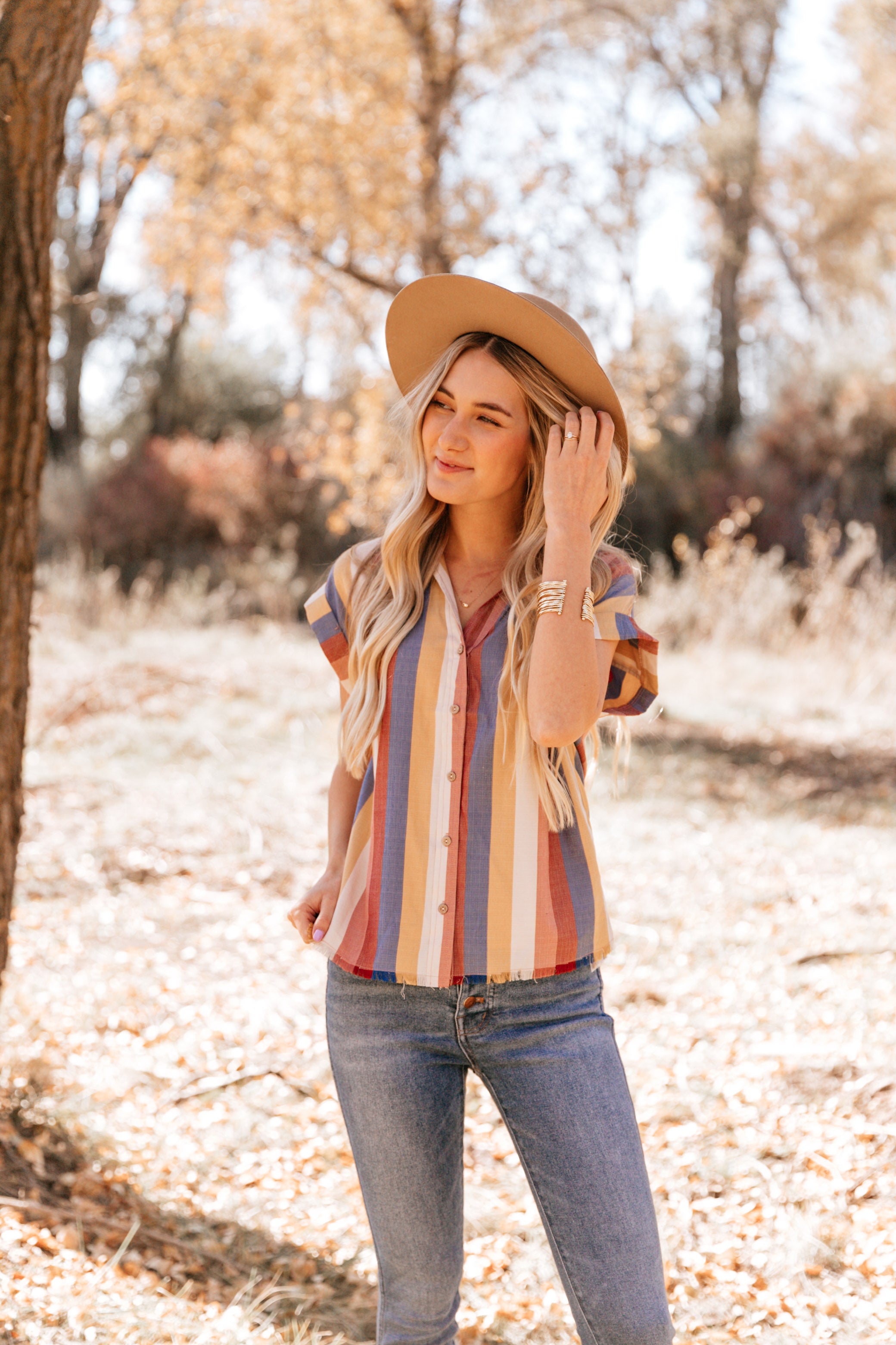 All You Need is Stripes Button Up