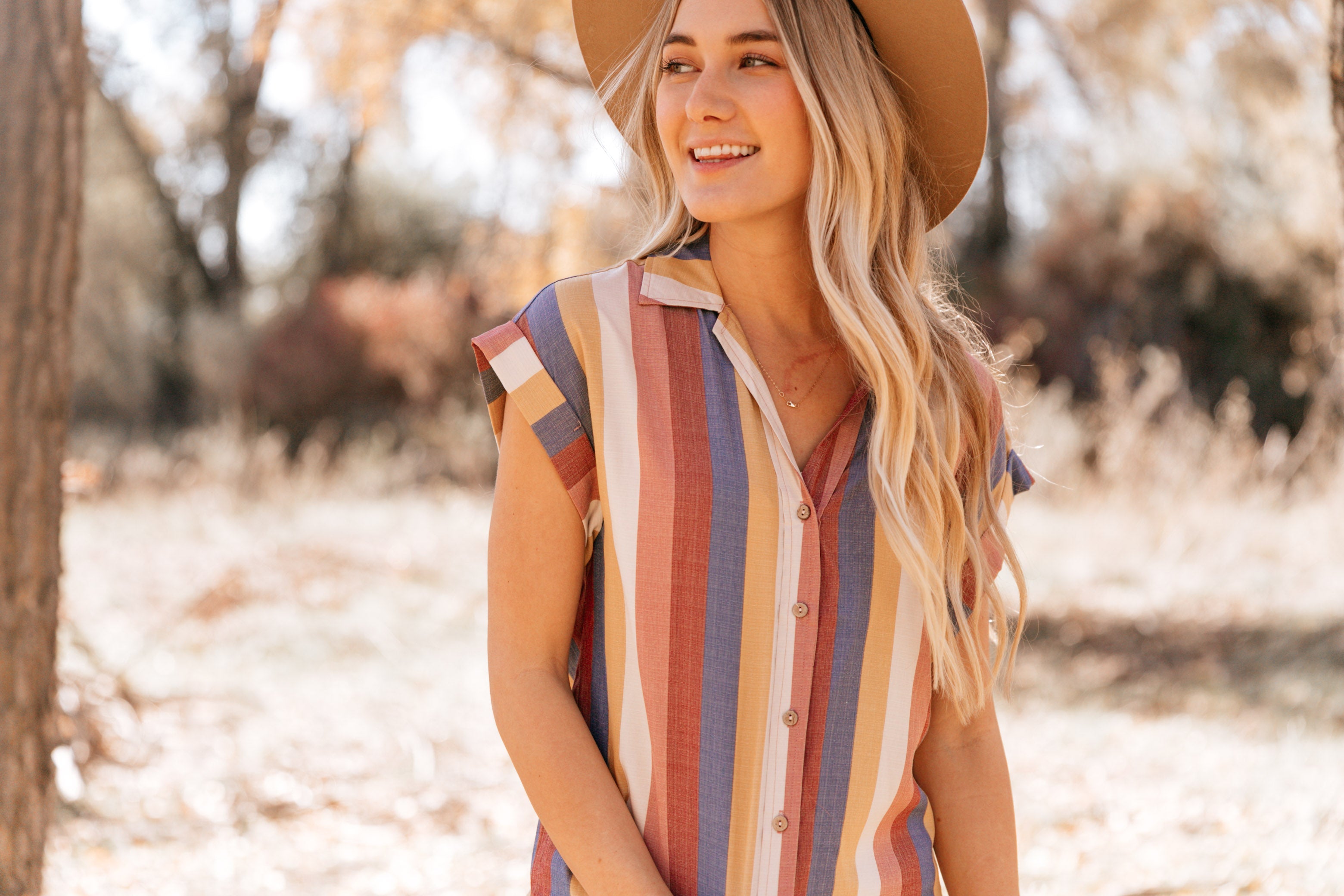 All You Need is Stripes Button Up