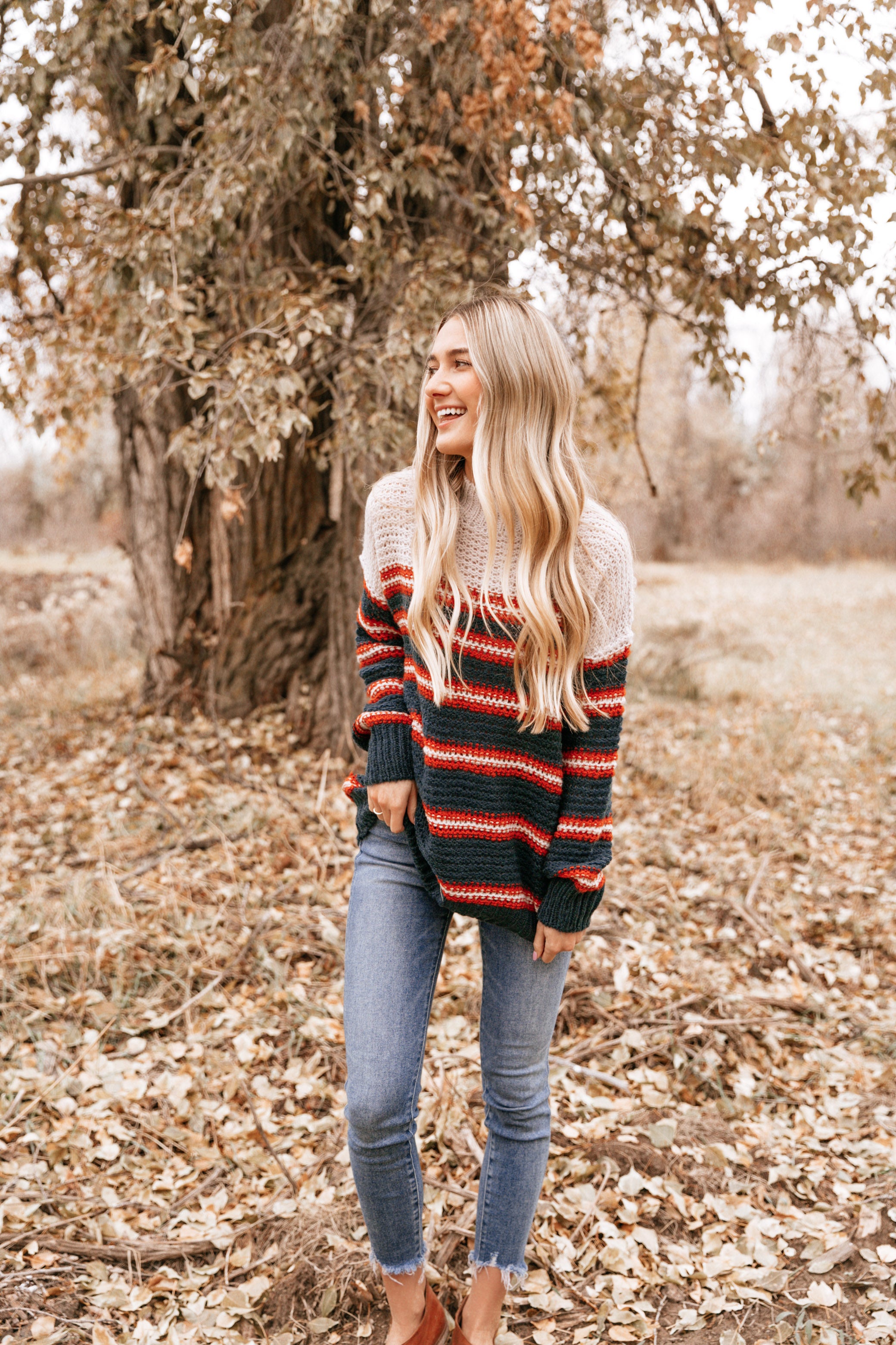 Navy Mock Neck Sweater