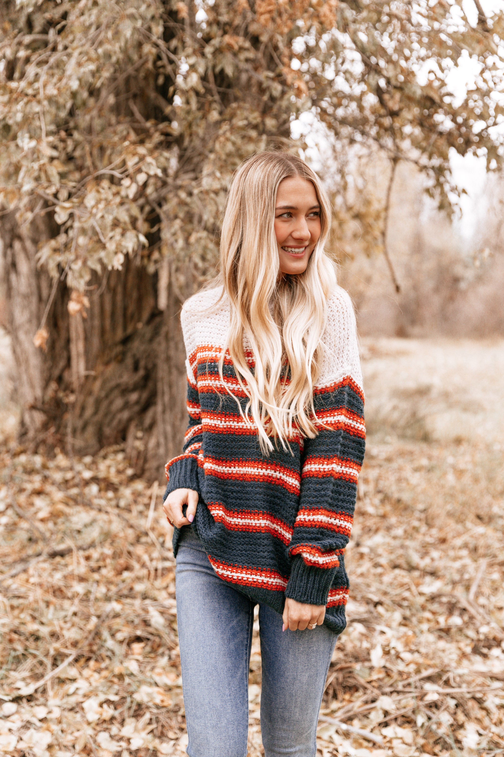 Navy Mock Neck Sweater
