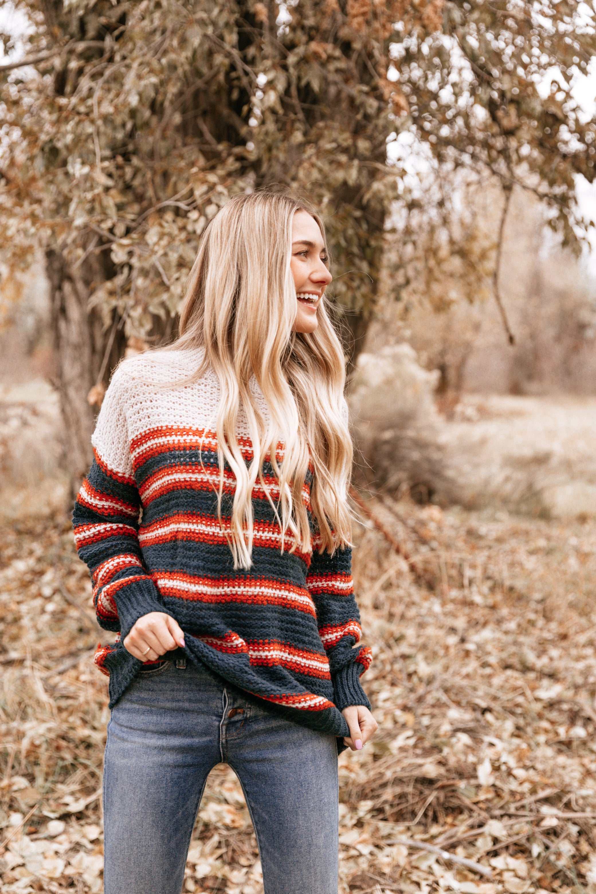 Navy Mock Neck Sweater