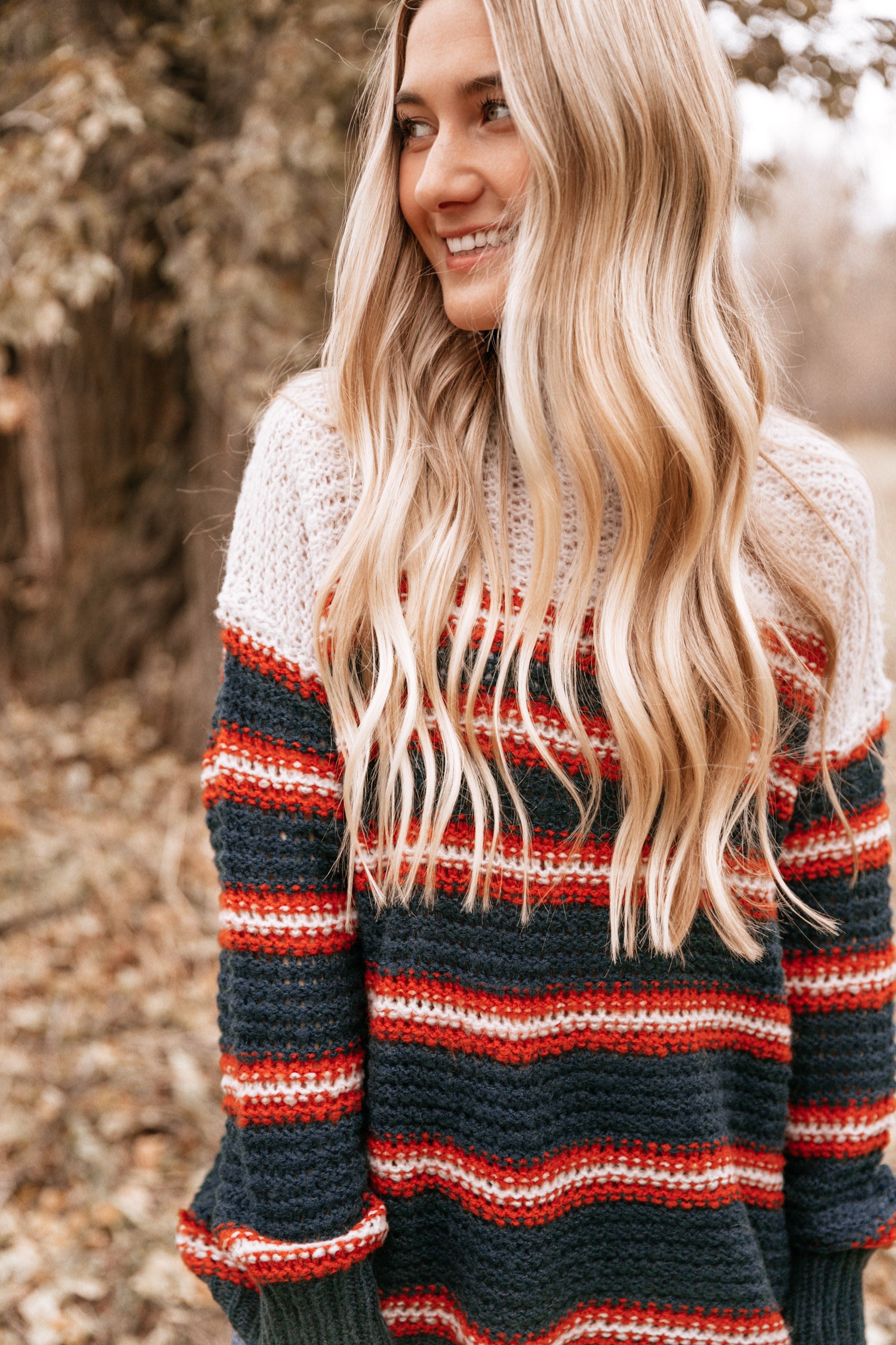 Navy Mock Neck Sweater