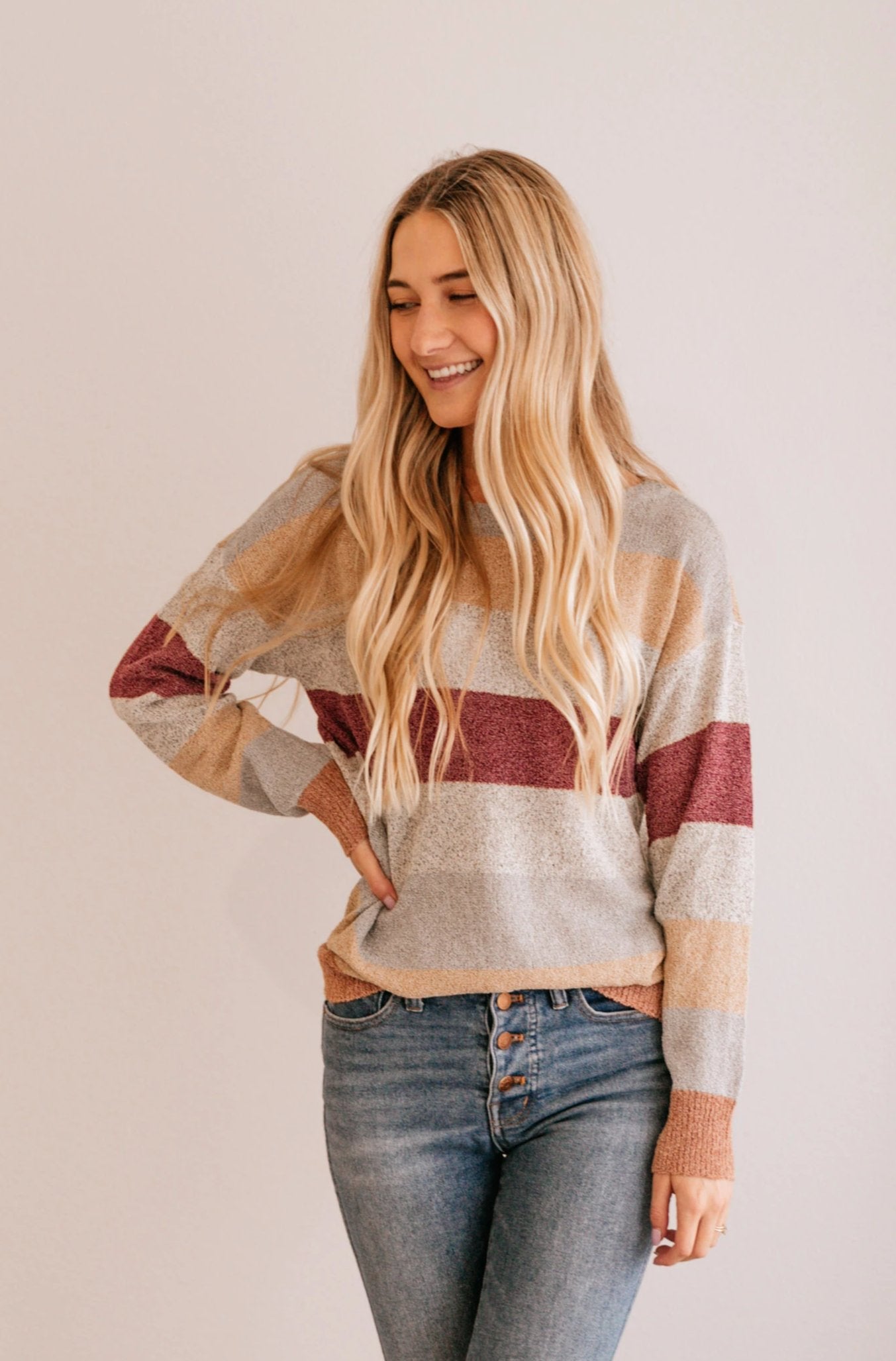 Grey Stripe Sweater