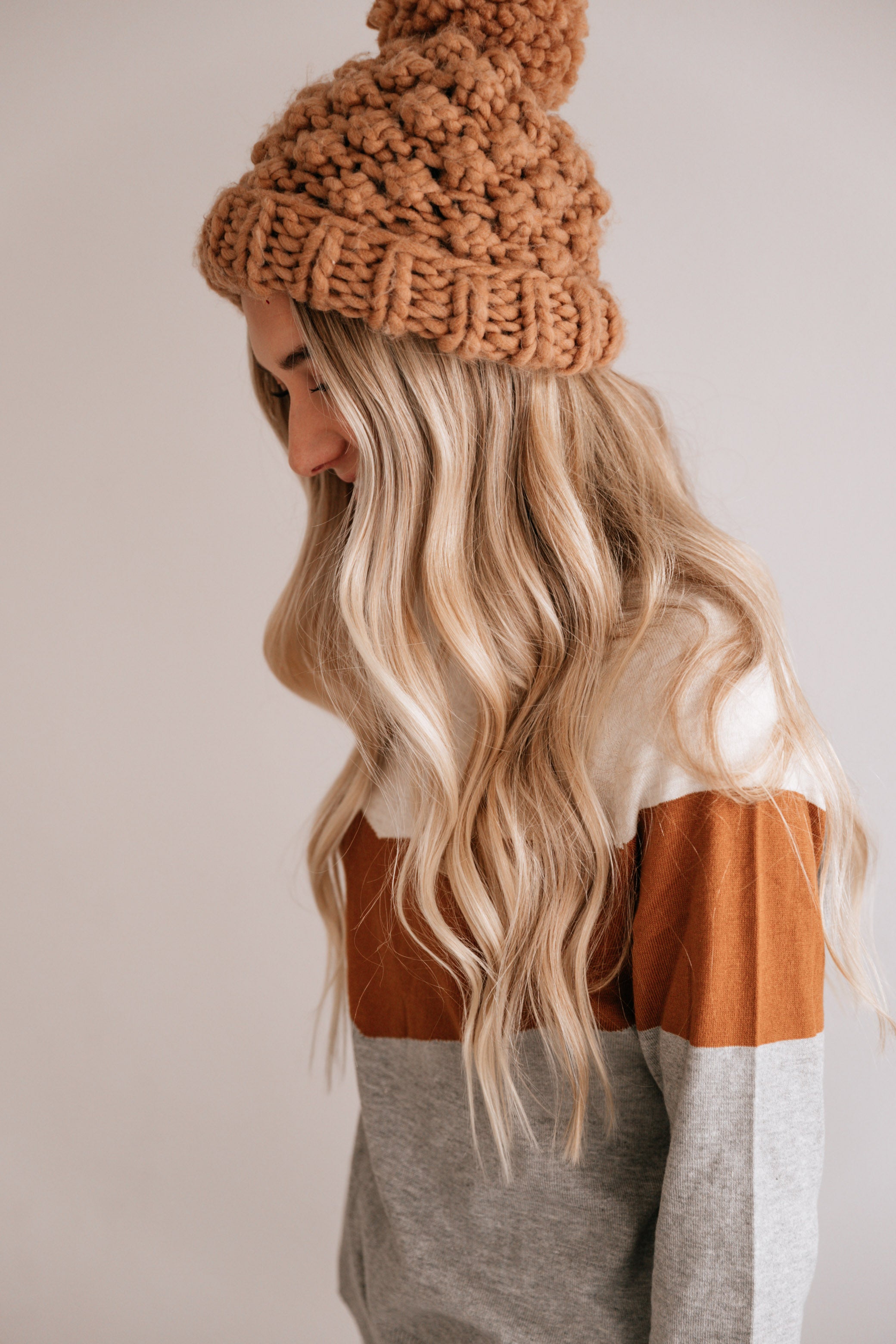 Color Block Crew Neck Sweater