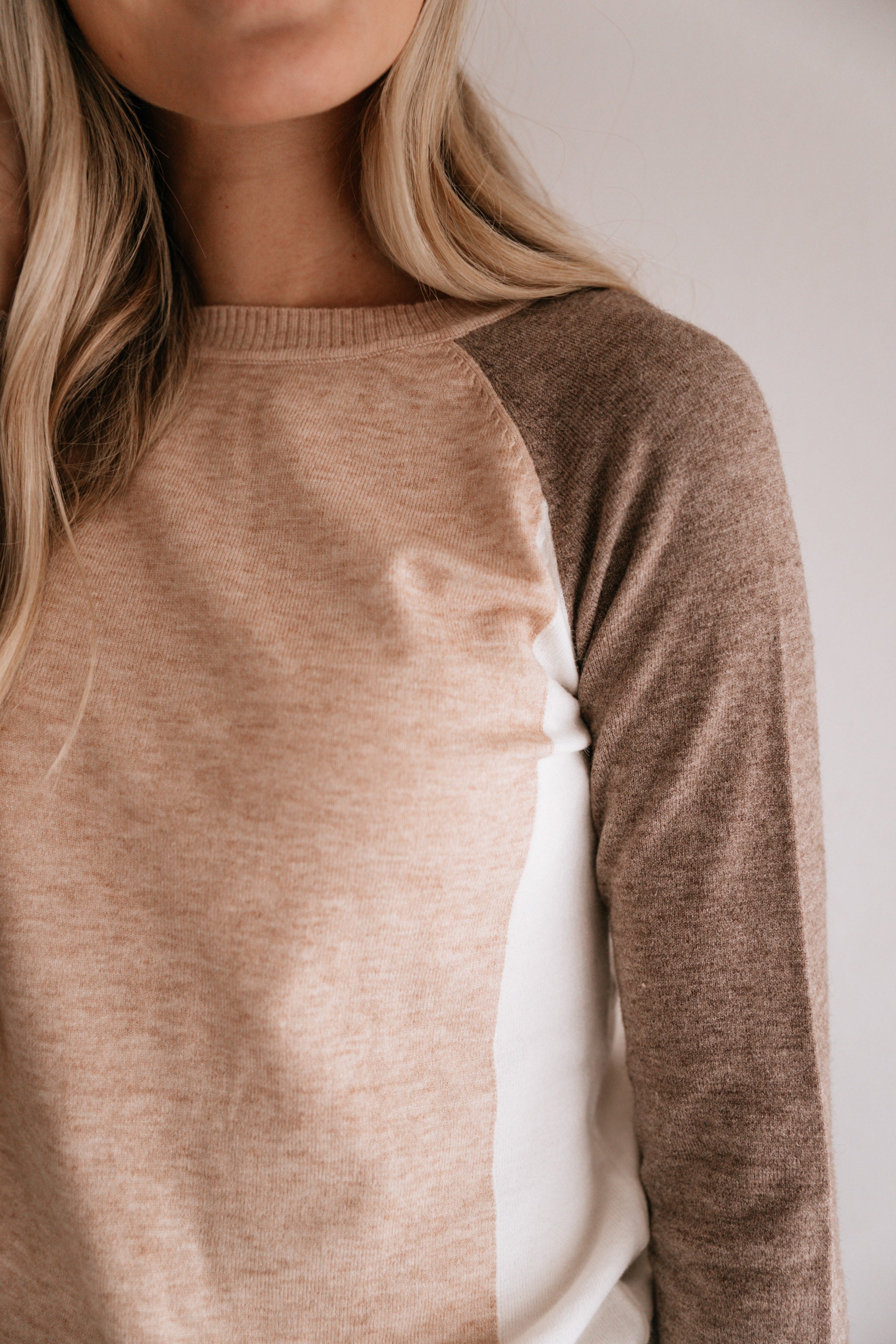 Color Block Crew Neck Sweater