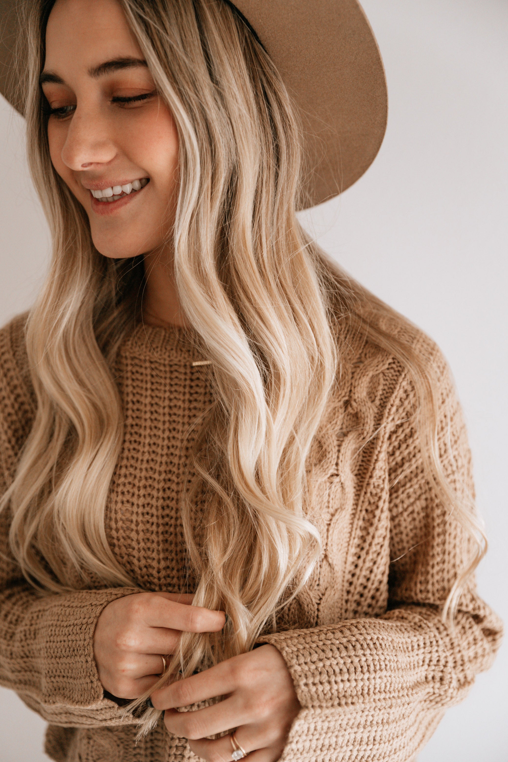 Cropped Cable Knit Sweater