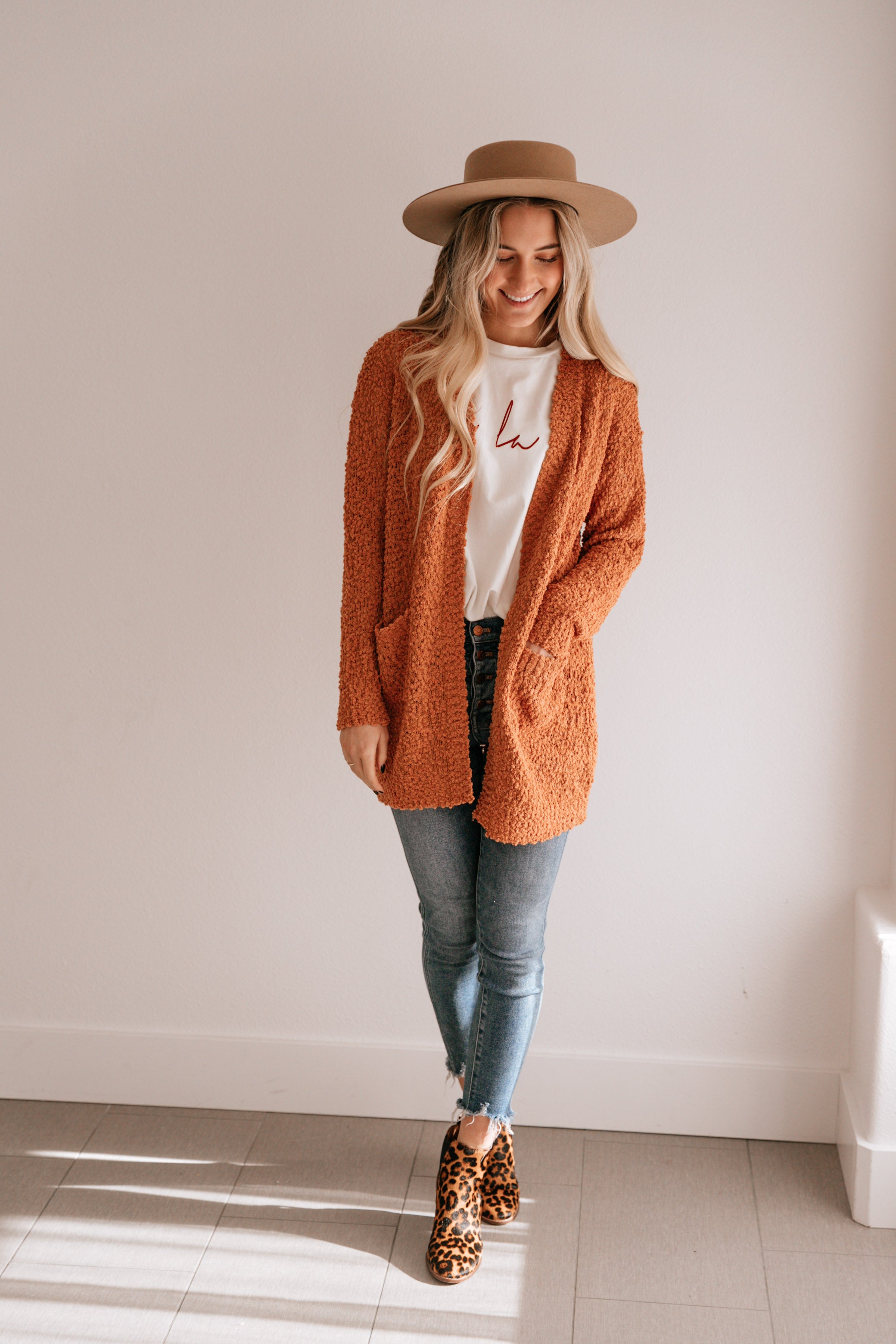 Textured Open Cardigan