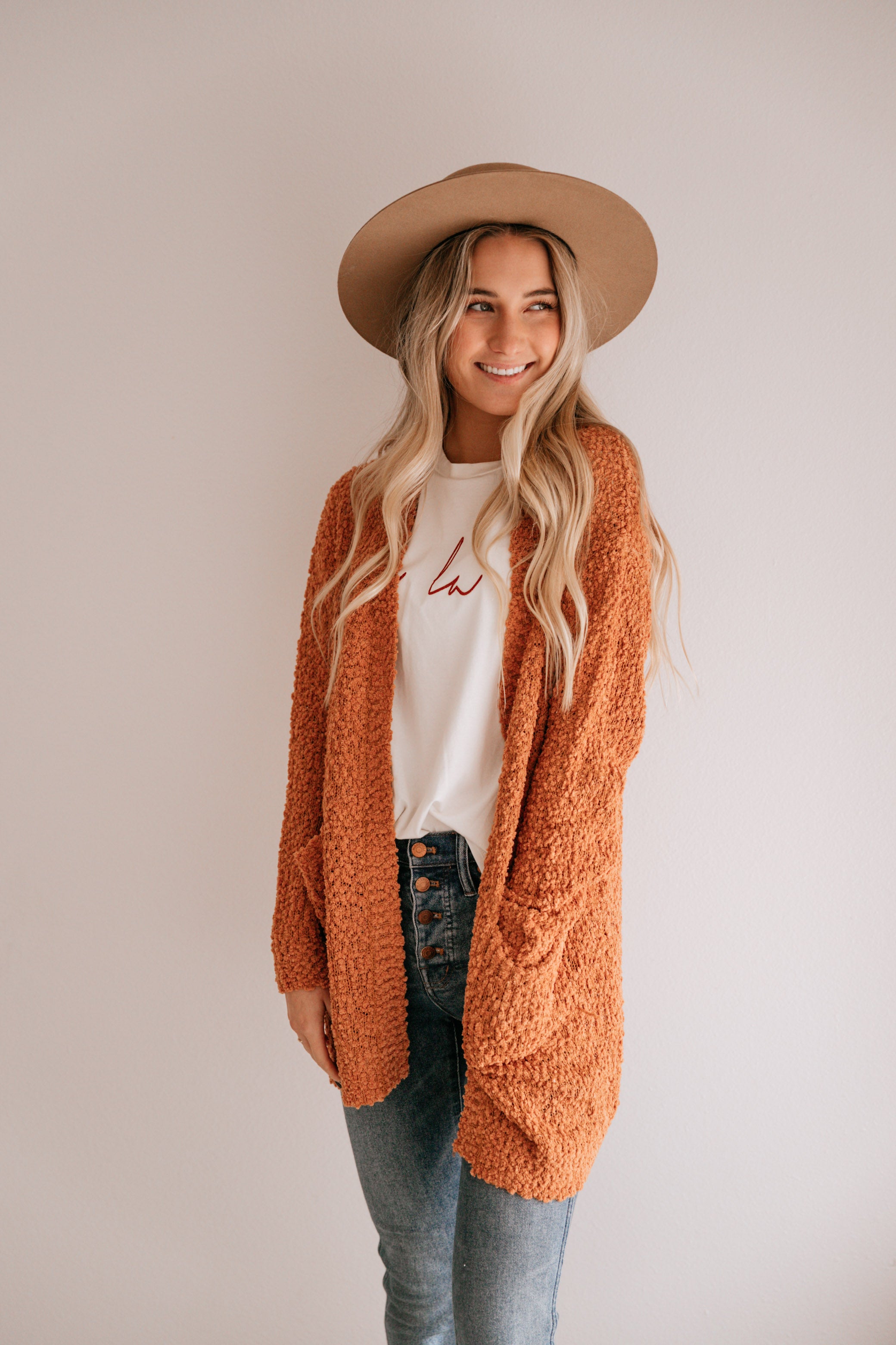 Textured Open Cardigan