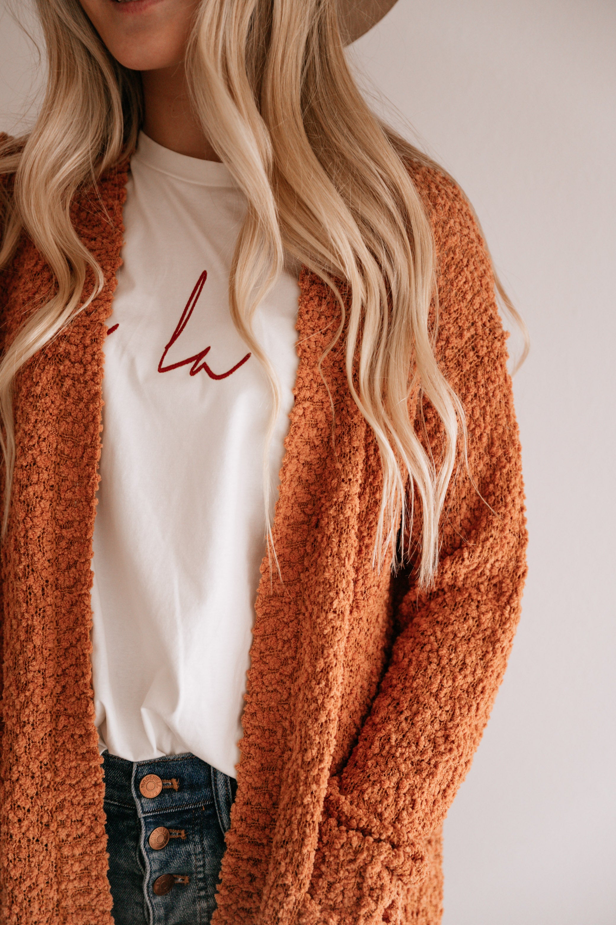 Textured Open Cardigan