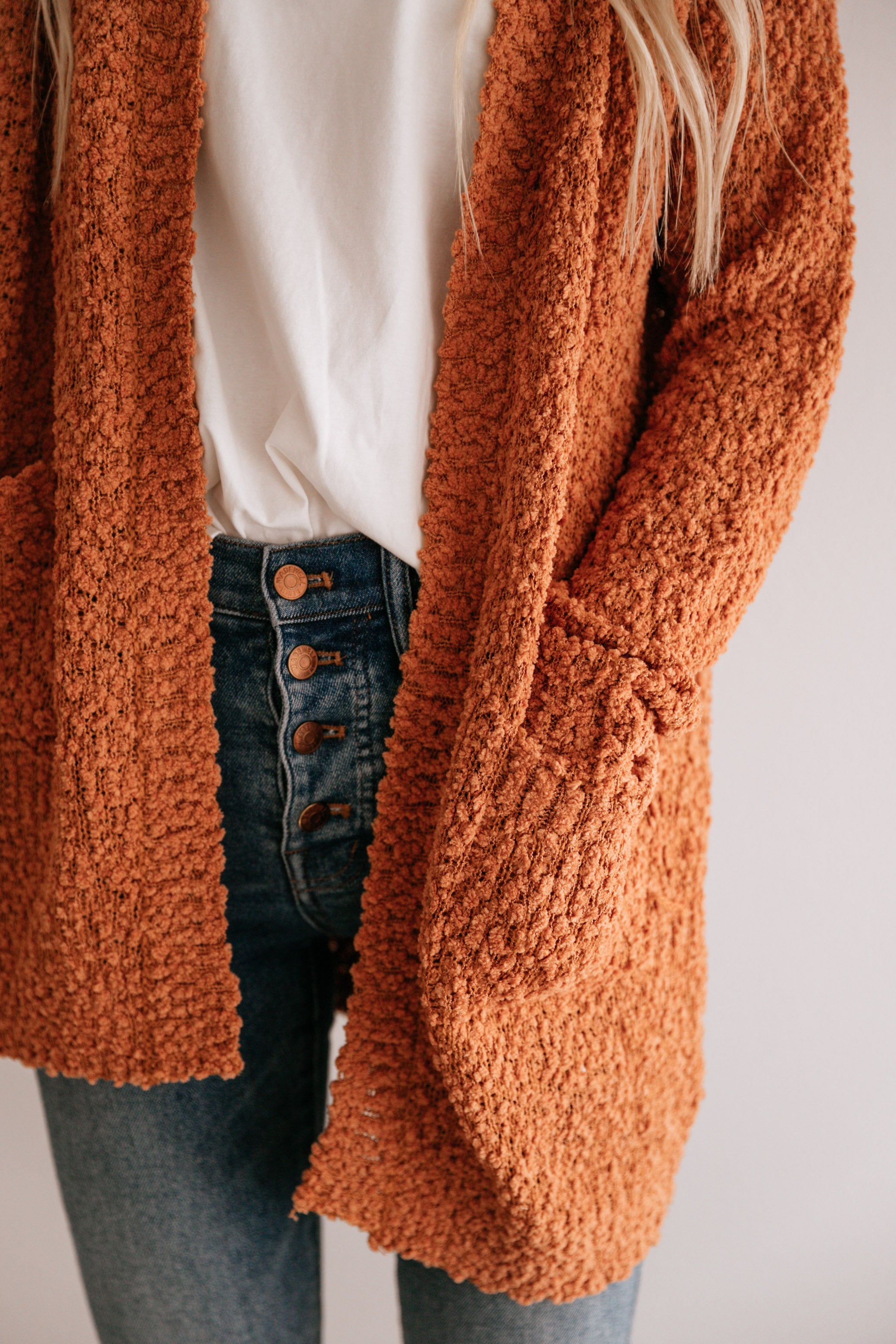 Textured Open Cardigan