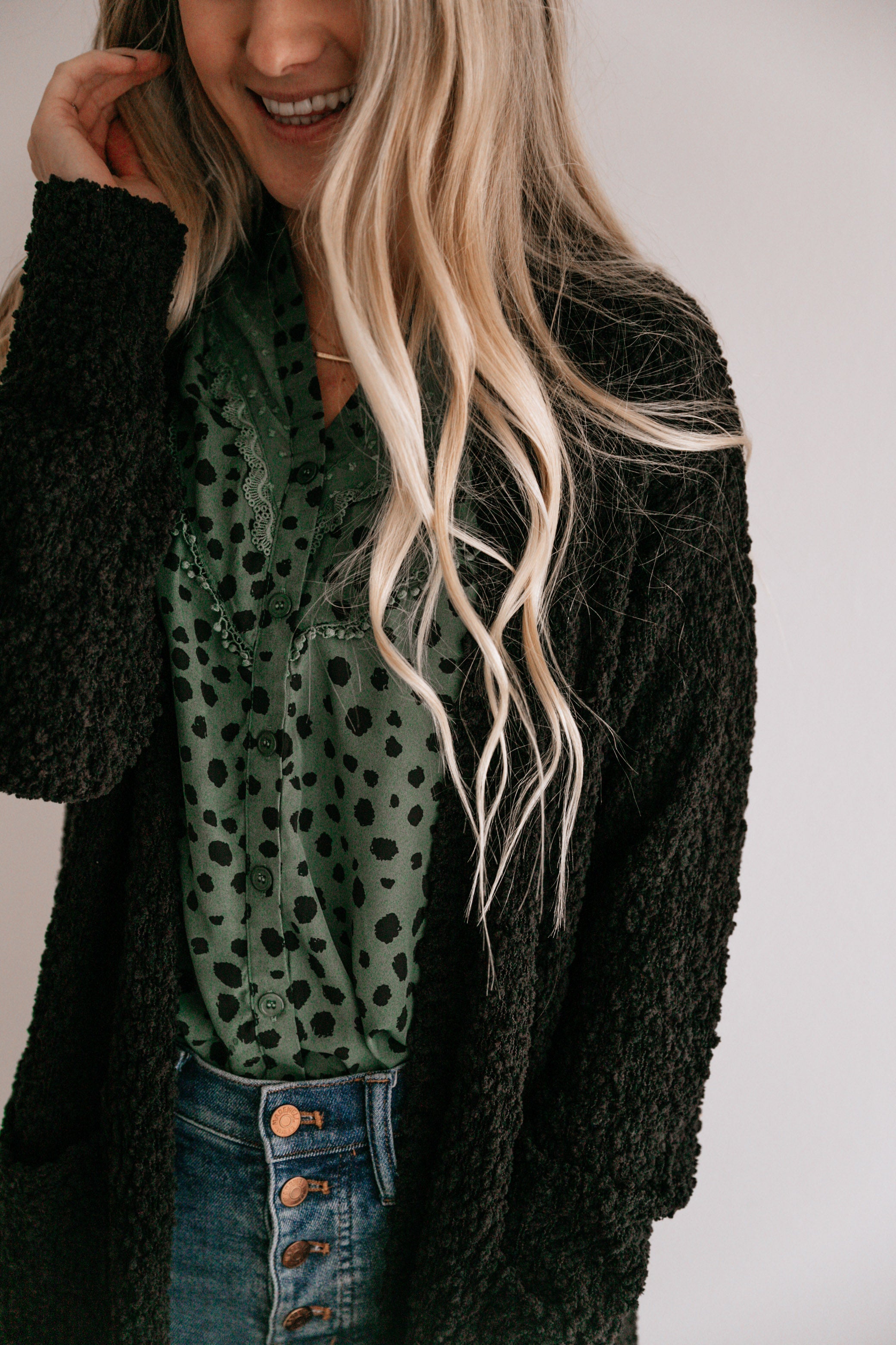 Textured Open Cardigan