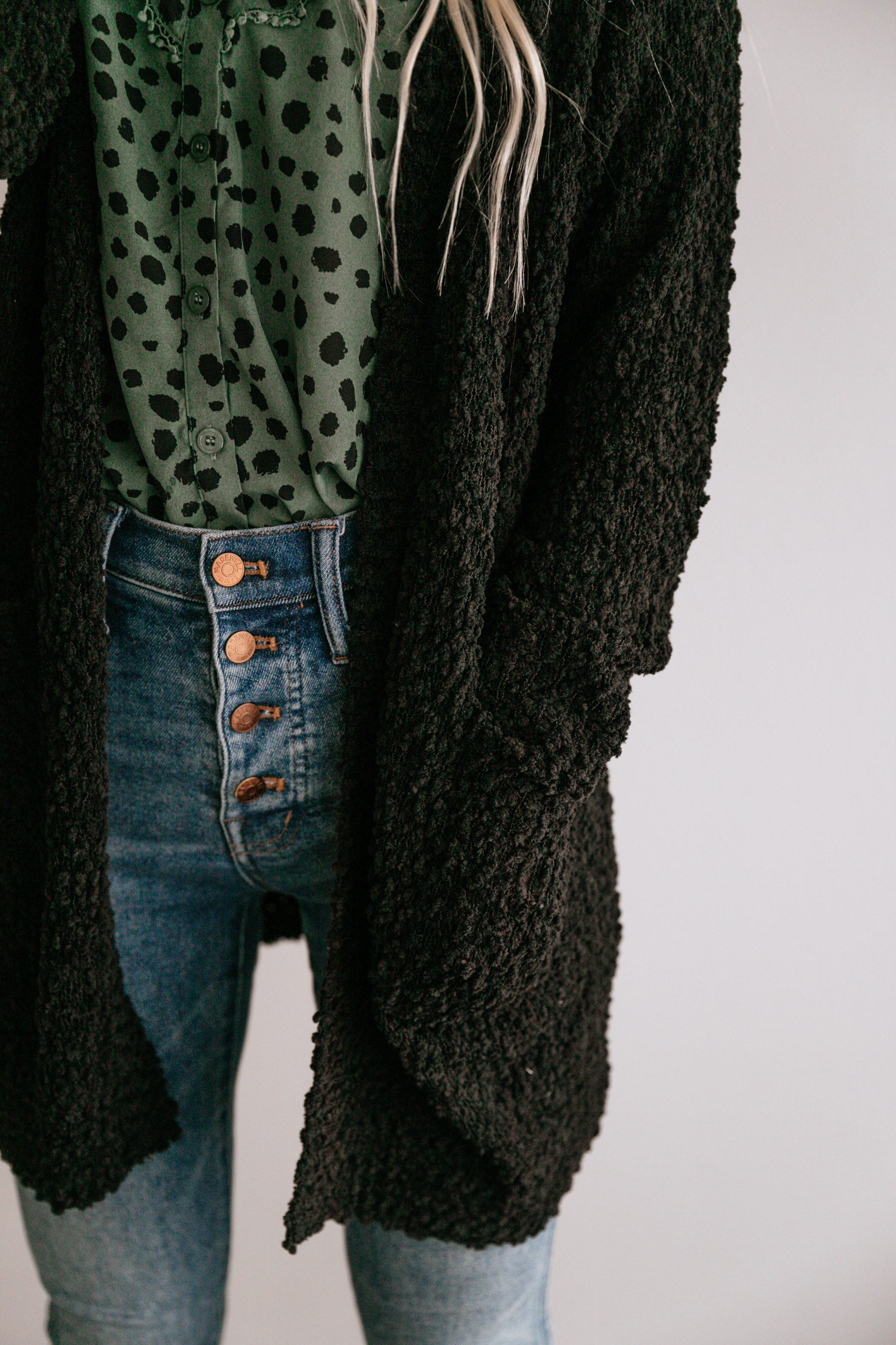 Textured Open Cardigan