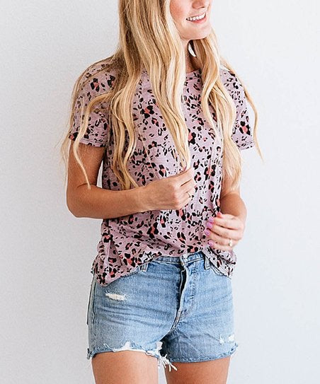 DISTRESSED LEOPARD TEE